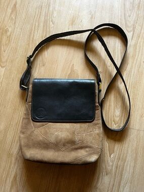 Boho western fringe Vaan & co genuine leather Two-Tone Suede Crossbody Bag